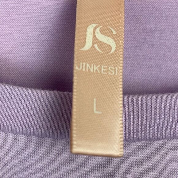 Jinkesi Women's Set of 2 Knot Front Cropped Green & Purple T-shirt Size L - Picture 5 of 9